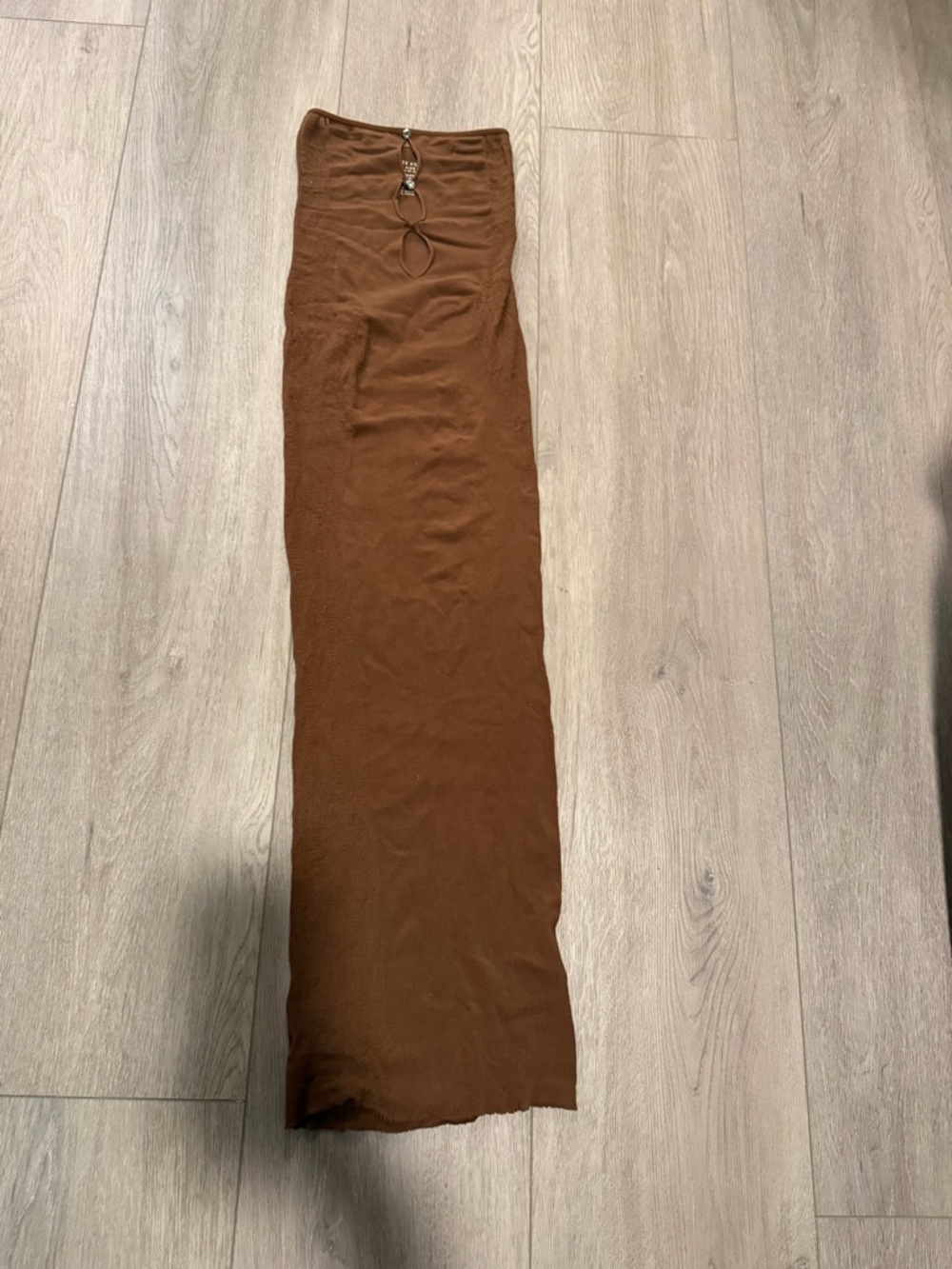 Brown Maxi Dress with Ring Detail